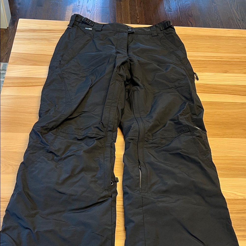 Women's  Black Insulated Snow Pants with Adjustable Waist